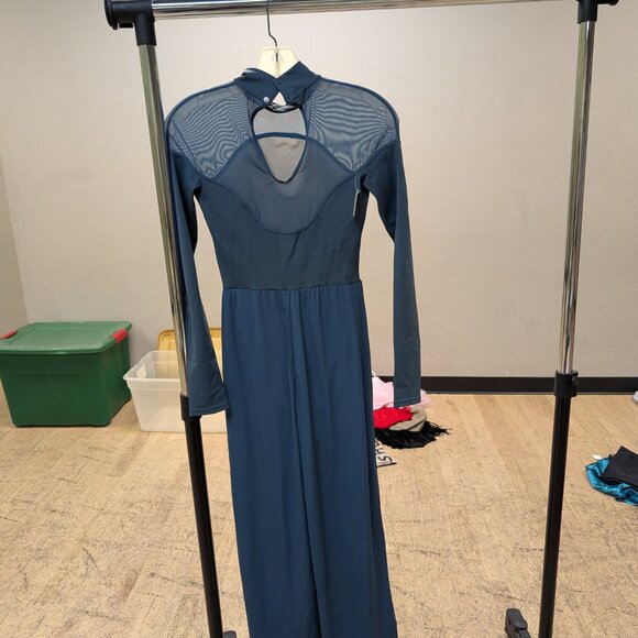 Balera Curved Illusion Neck Jumpsuit Pine - Picture 2 of 4